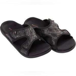 REVITALIGN Women's Kholo Raffia Slide Sandal Size 10 NWT Black